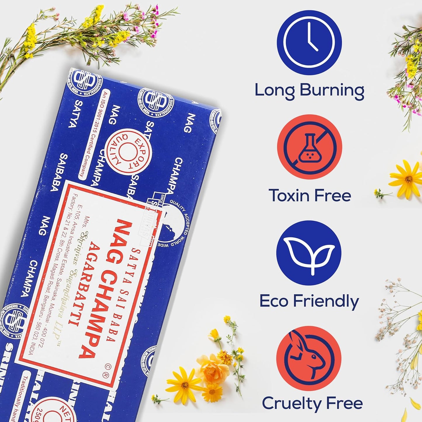 Satya Sai Baba Nagchampa Insence 250 gm Pack Bundle with Raajsee Incense Stick Holder, Insense Sticks Nag Champa Agarbatti