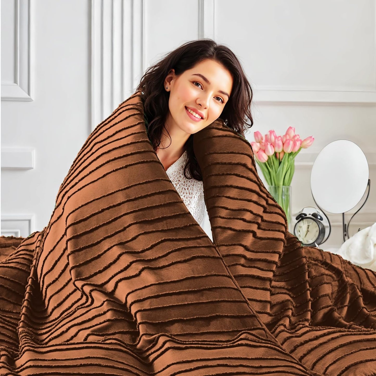 NEXHOME PRO Duvet Cover King Size, Brunt Orange 3 Pieces Boho Tufted Duvet Cover Set, Soft and Lightweight Microfiber Comforter Cover Set for All Season (Brunt Orange King, 104 x 90)-No Comforter