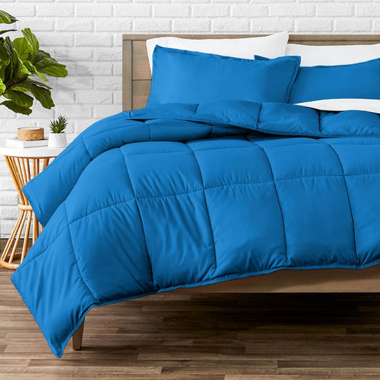 Bare Home Comforter Set - Full Size - Ultra-Soft - Goose Down Alternative - Premium 1800 Series - All Season Warmth (Full, Medium Blue)