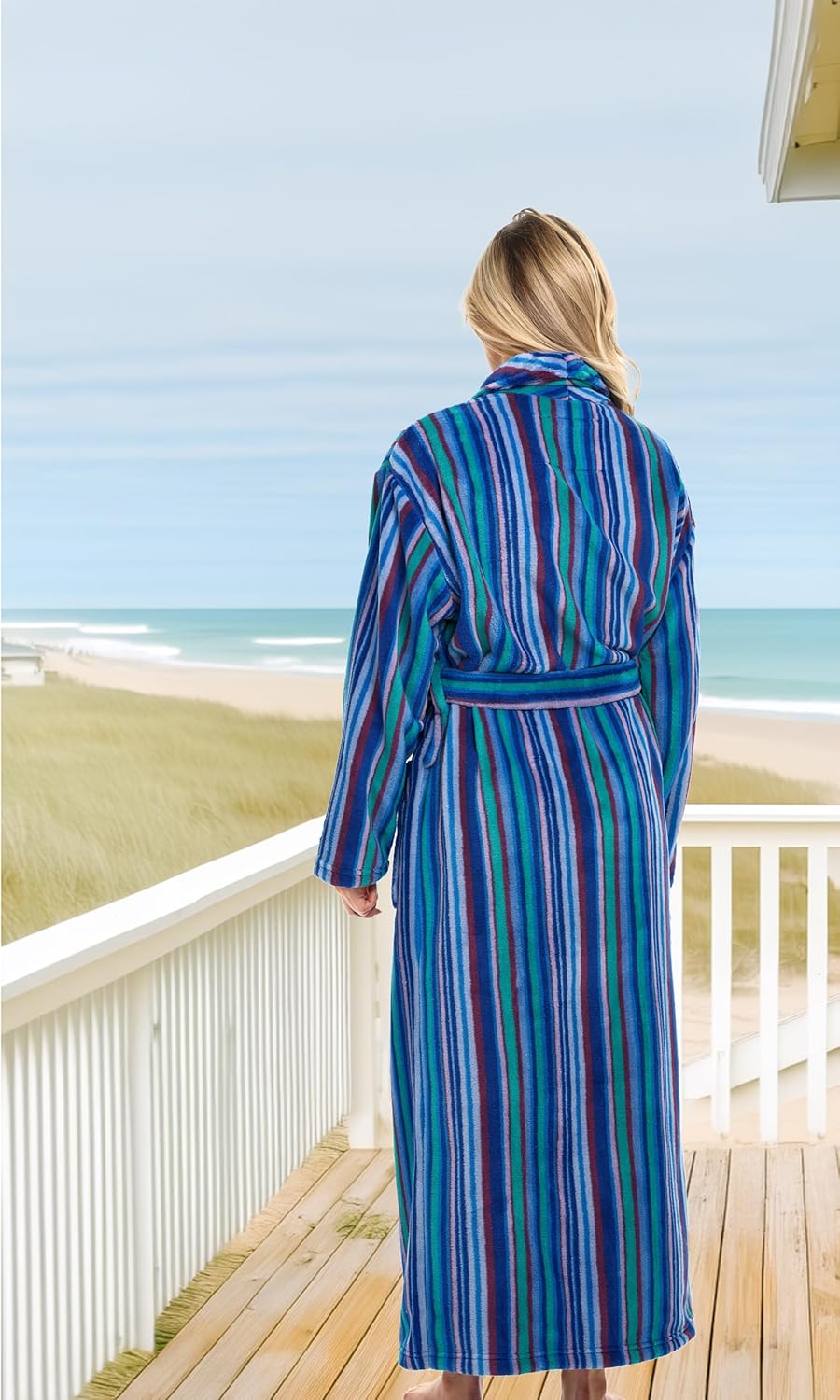 Alexander Del Rossa Plush Robe for Women, Long Fleece Winter Bath Robe, Plus Size