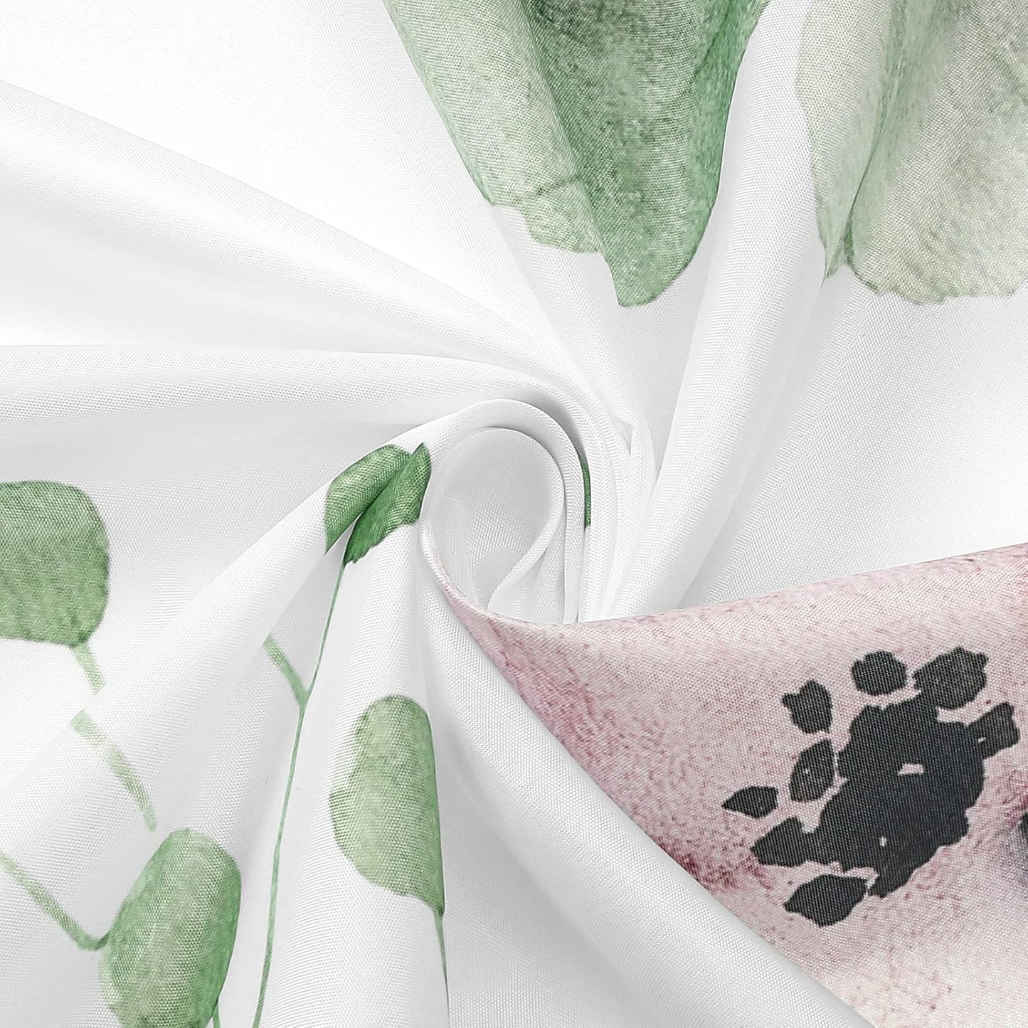 Gibelle Small Stall Shower Curtain 36 x 72, Narrow Half Watercolor Floral Fabric Shower Curtain, Sage Green Beige Flower Decorative Bathroom Shower Curtain Set with Hooks