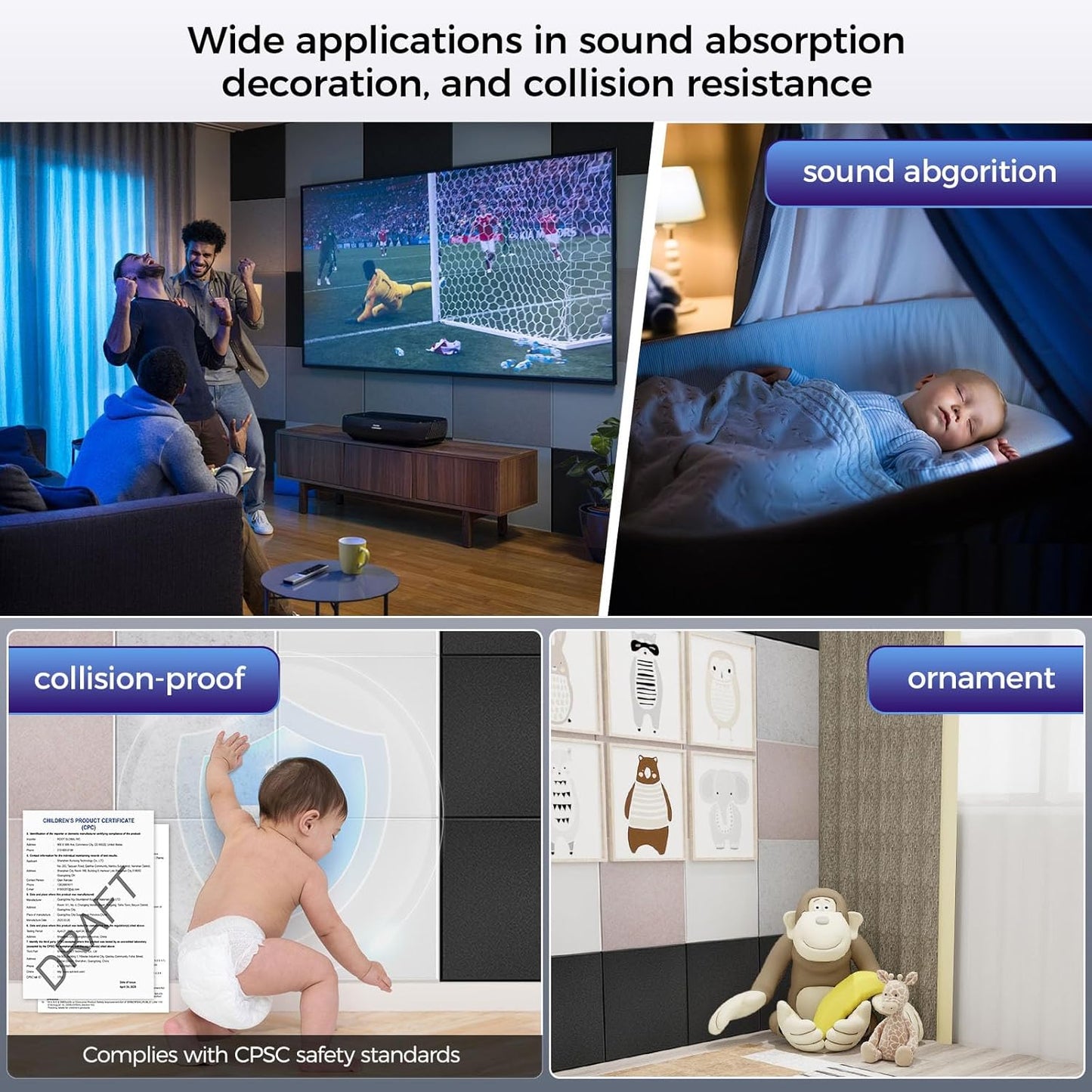 10 pcs 165dtex Microfiber Acoustic Panels ，Self-Adhesive Cork Boards , 12 x 12 x 0.4 in Sound Proof Foam Panels for Walls,Black Bulletin Board，Push Pin Board for Office,Felt Board