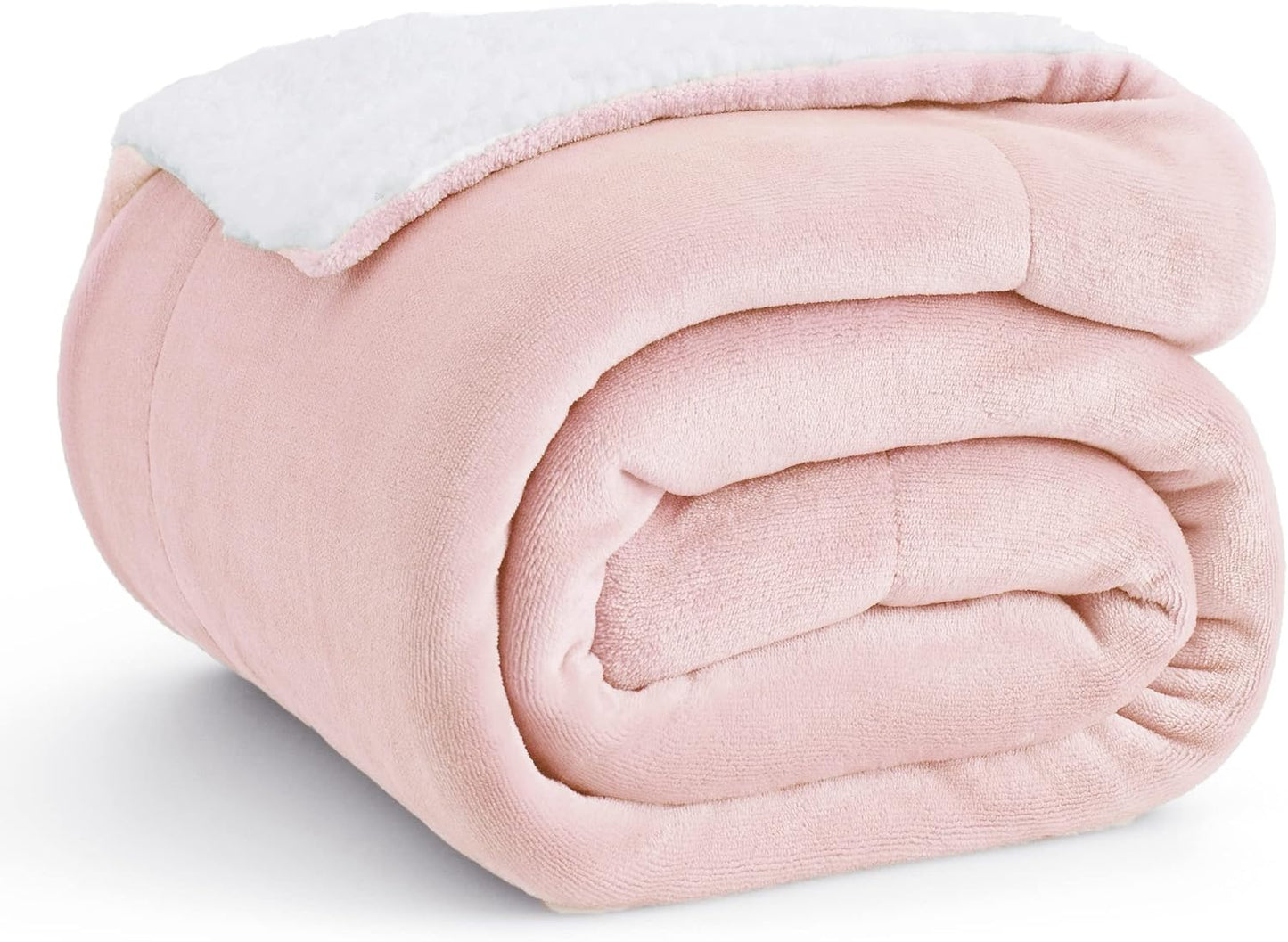 Bedsure GentleSoft Sherpa Fleece Throw Blanket for Couch - Thick and Warm Throw for Girls and Women, Soft Fuzzy Plush Blanket for Winter, Pink, 50x60 Inches