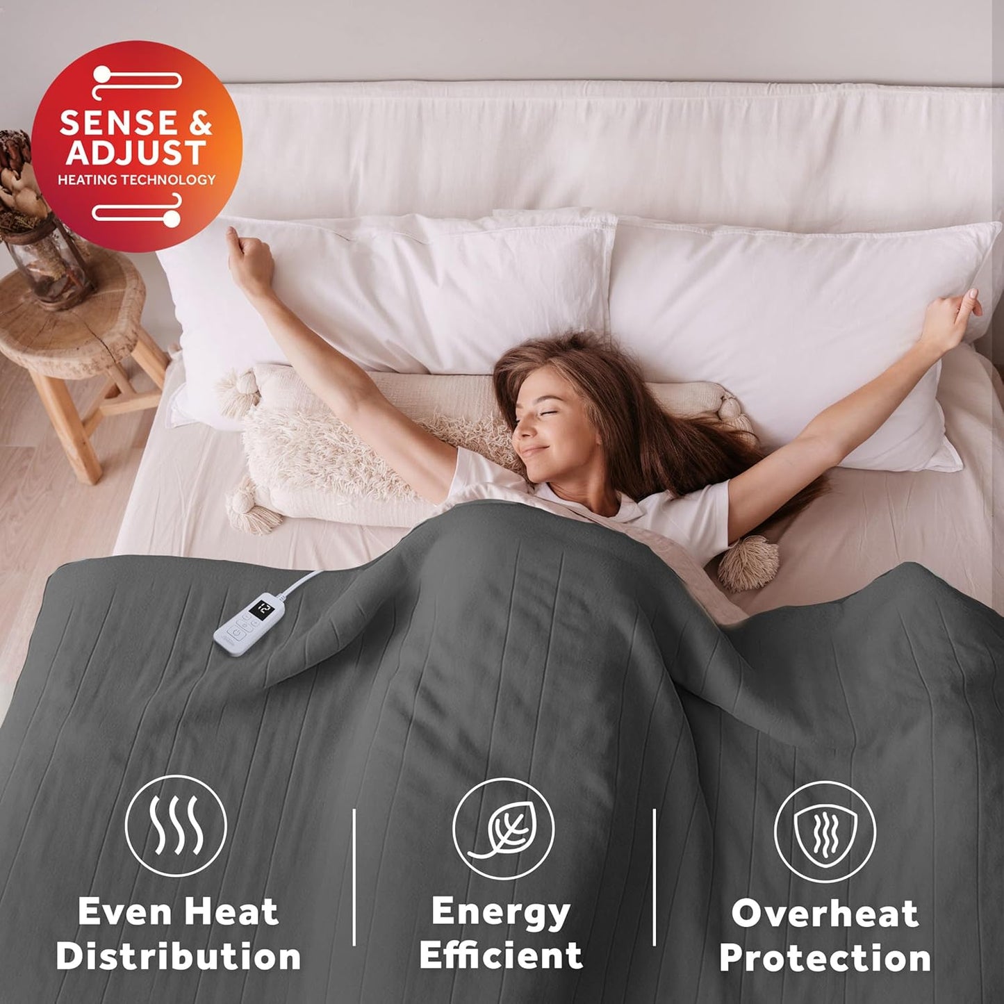Sunbeam Royal Posh Night Fog Heated Blanket - Full