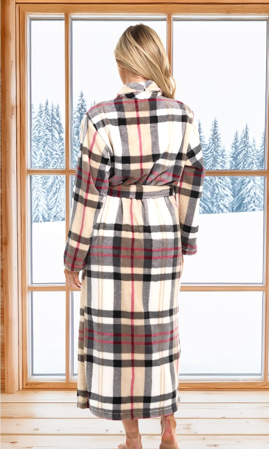 Alexander Del Rossa Plush Robe for Women, Long Fleece Winter Bath Robe, Plus Size