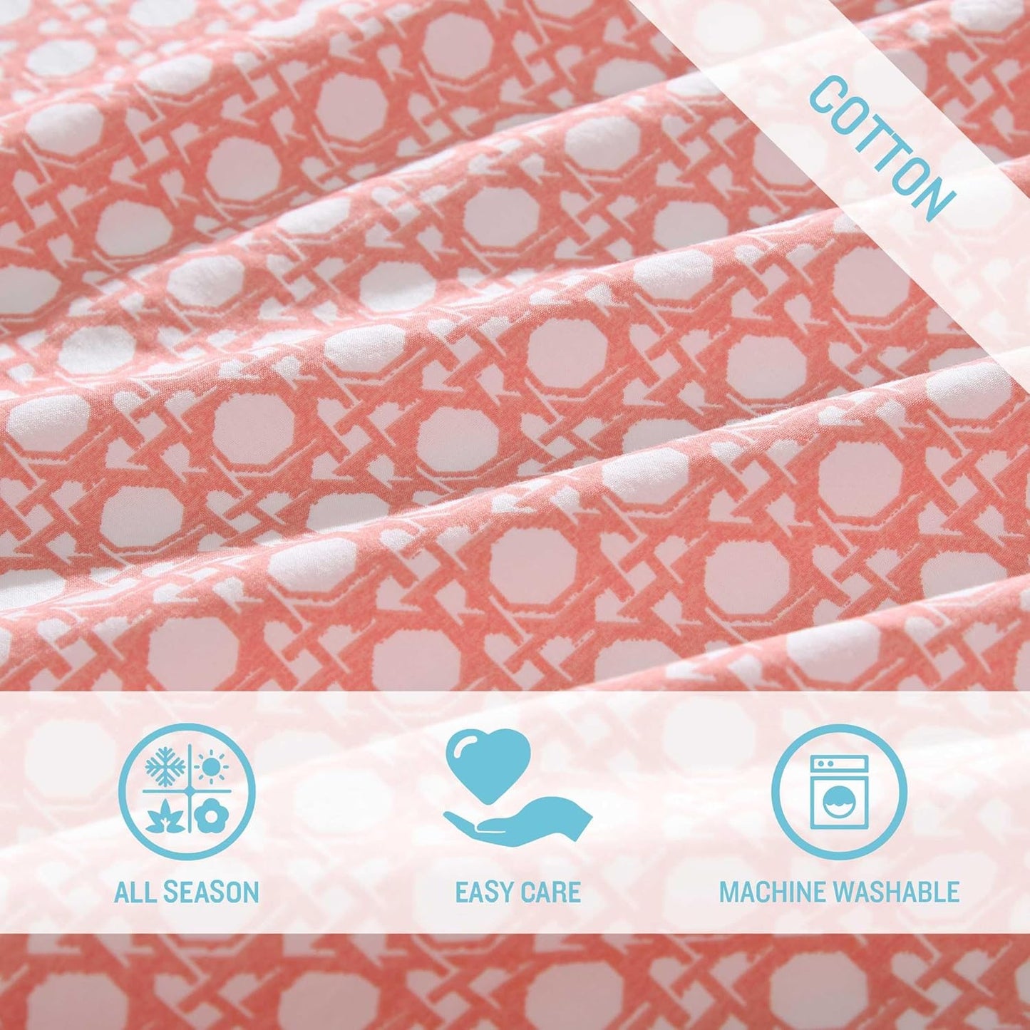 Tommy Bahama - King Bed Sheets, Crisp & Cool Cotton Percale Bedding with Matching Pillowcases, Lightweight Bed Set, Oeko-Tex Certified (Bahama Isle Orange)