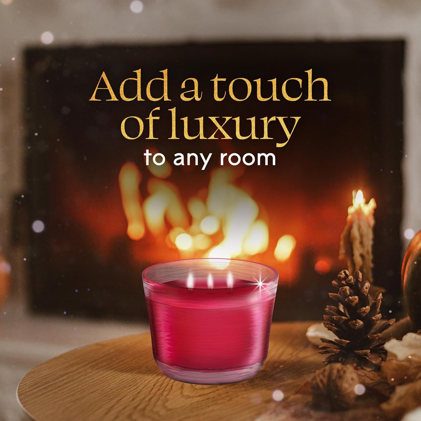 Glade 3-Wick Scented Candle Jar, Pomegranate & Currant, Air Freshener Infused with Essential Oils, 6.8 Oz, 3 Count