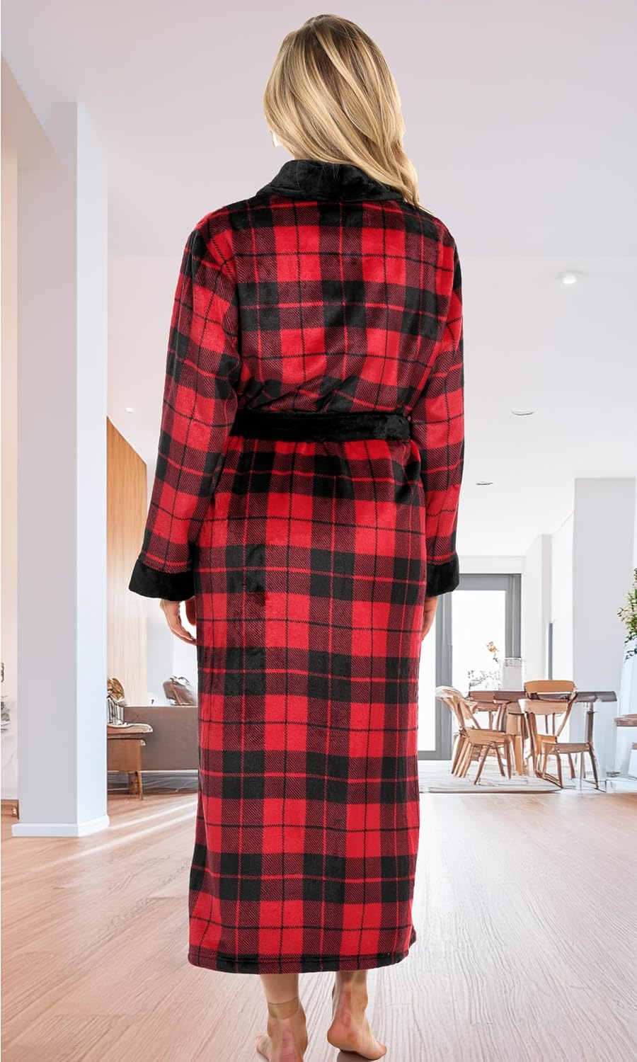 Alexander Del Rossa Plush Robe for Women, Long Fleece Winter Bath Robe, Plus Size