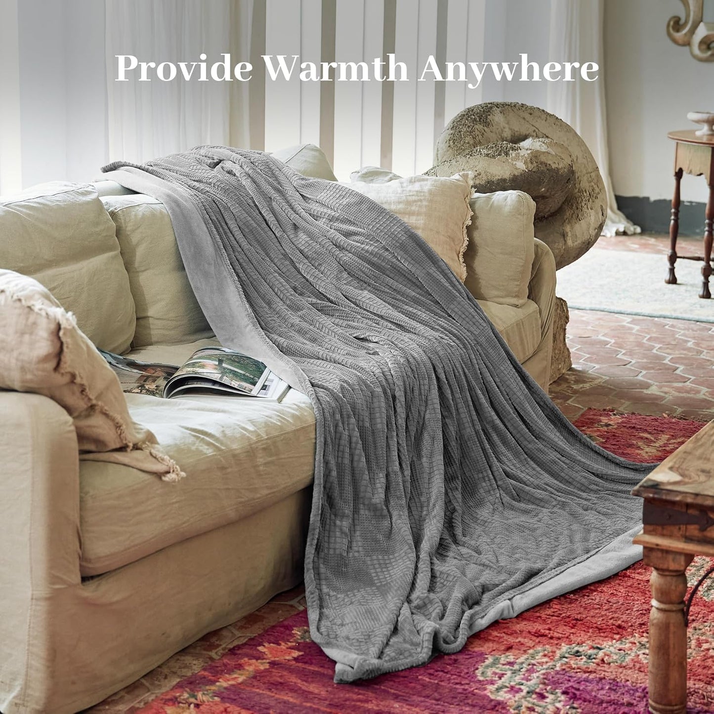 Electric Blanket Twin Size 62''X84'' - Heated Blanket with Single Control Fast Heating 9 Heating Levels & 10 Hours Auto Off,ETL Certified Machine Washable (Grey)