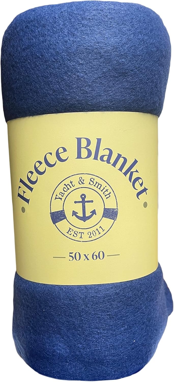 Yacht & Smith 12 Pack of Soft Fleece Blankets 50 X 60, Lightweight, Cozy Warm Throws Dark Colorful Blanket Sofa Travel Outdoor, Wholesale
