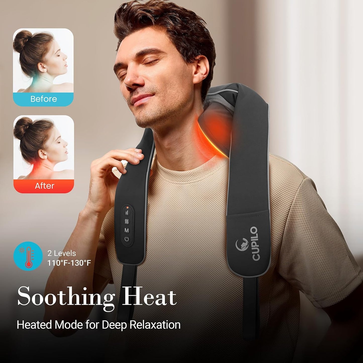 Cordless Neck Massager for Pain Relief - FSA Eligible HSA,2025 Upgraded Shiatsu Shoulder Back Massage with Wireless Remote Control,6D Deep Tissue Massage Pillow with Heat,Gift for Her,Him