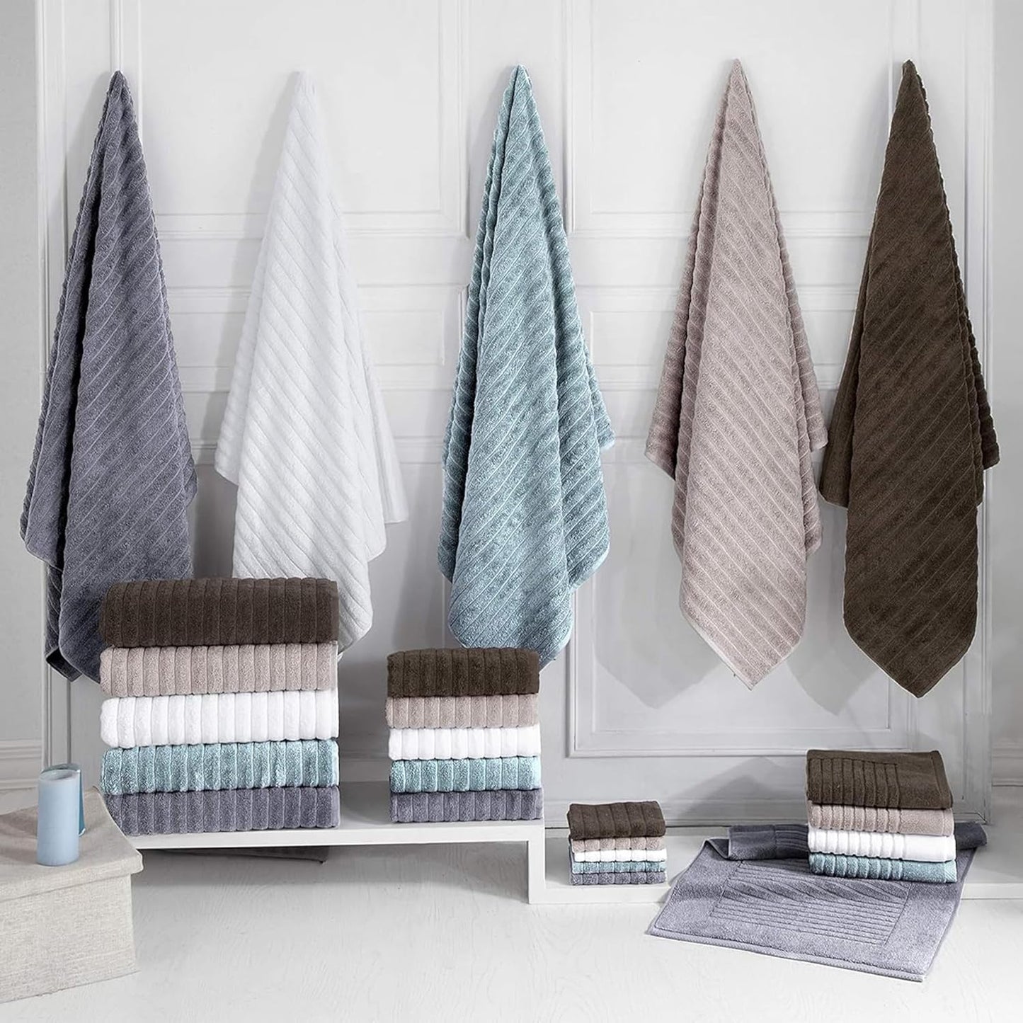 Classic Turkish Towels CTT Luxurious 100% Turkish Cotton Washcloths 6 Pack, Highly Absorbent & Quick Dry, Face Towels Wash Cloths for Hotel, Spa & Gym | 13"x13" (Platinum)