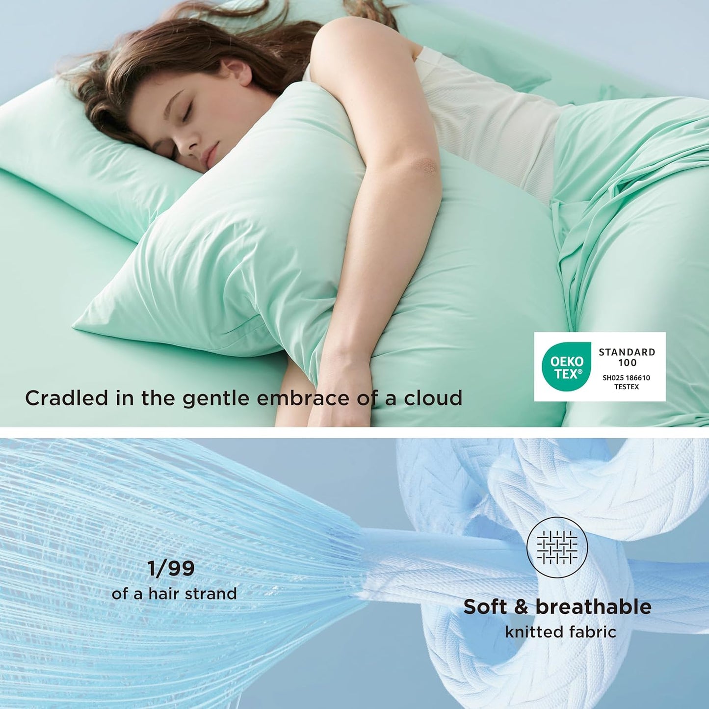 Bedsure Cooling Pillow Cases King Size Set of 2, Cool Pillowcases for Hot Sleepers and Night Sweats, Silky Soft & Breathable Cold Pillow Covers with Hidden Zipper, Green, 20x36 Inches