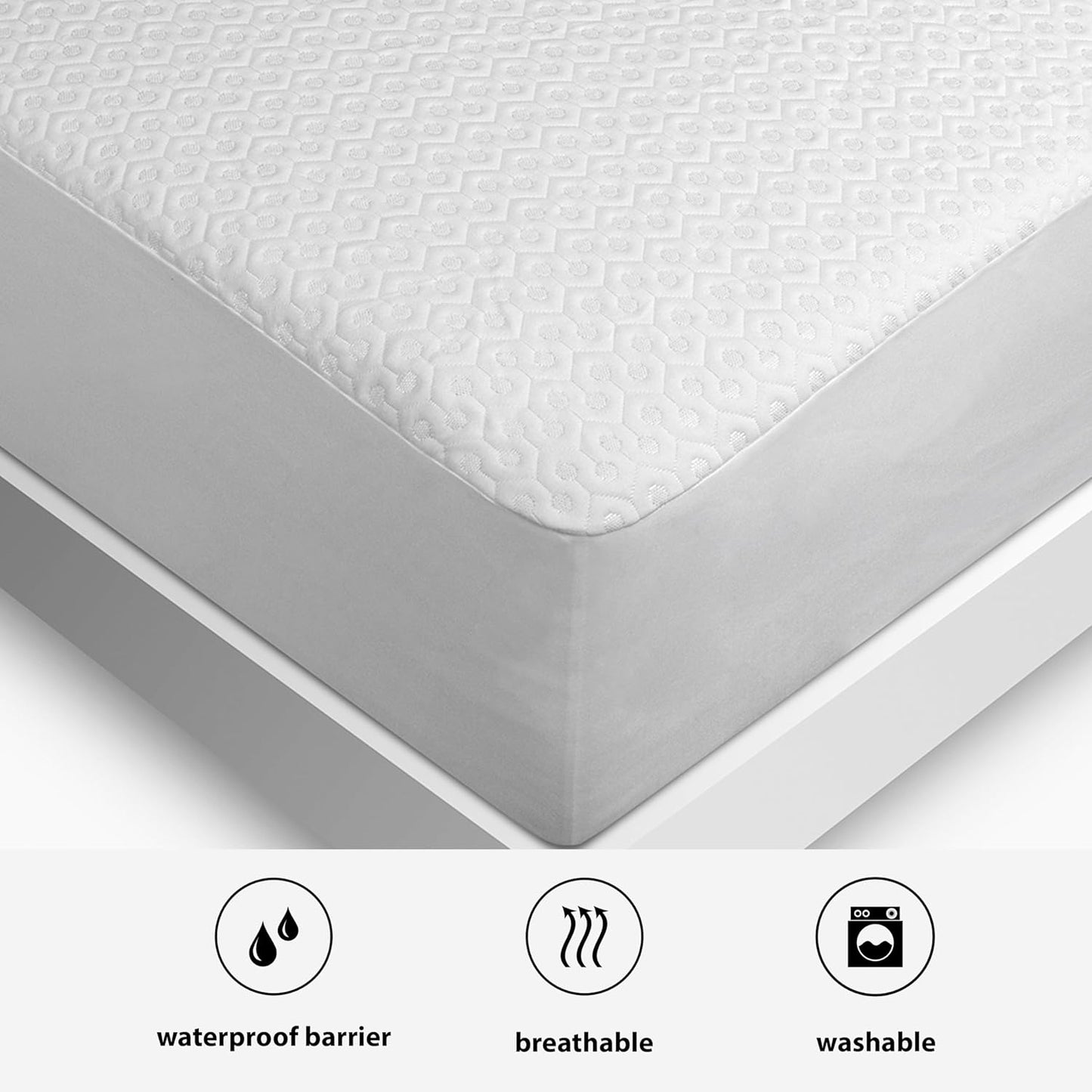 Bedgear Split Head Cal King Dri-Tec Mattress Protector – Waterproof, Breathable, Washable, Adjustable Base Compatible – Deep Pocket Fitted Pad Fits 18” Mattress – White