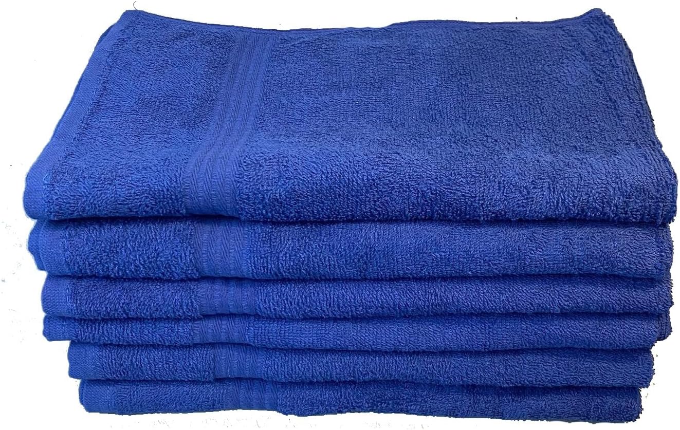 Towel Supercenter 16X27 Salon Hand Towels Colors (12Pack-24Pack-36Pack- 60Pack-120Pack) 100% Cotton for Hair Salons, Nail Salons, Tanning Salons, Golf Course (36, Royal Blue)