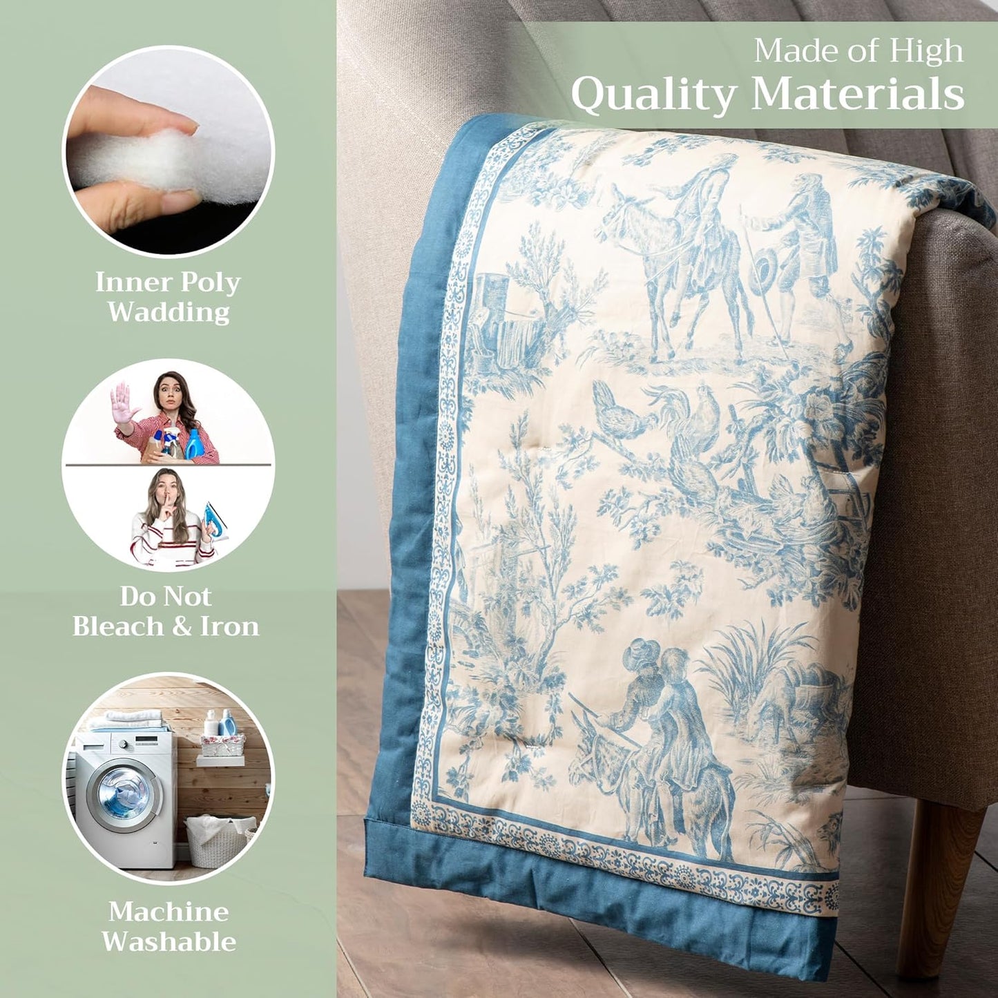 Maison d' Hermine Throw Blanket for Couch Lightweight Soft Warm Breathable Cotton Throw Blankets for Bed Girls Boys Women Men Gifts Sofa Travel Living Room Chair Bedding (60"x80", The Miller)