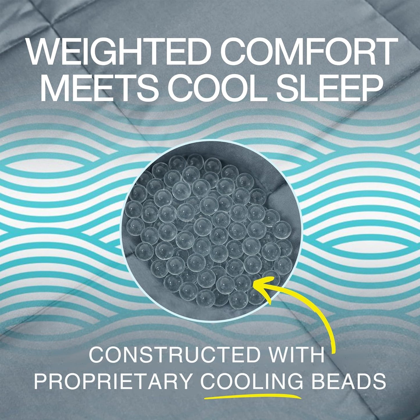 HomeSmart Cooling Weighted Blanket King Size 50 lbs, Designed with Hi-Tek Stay Cool Fabric, Machine Washable, Also Fits California King Beds, Very Heavy