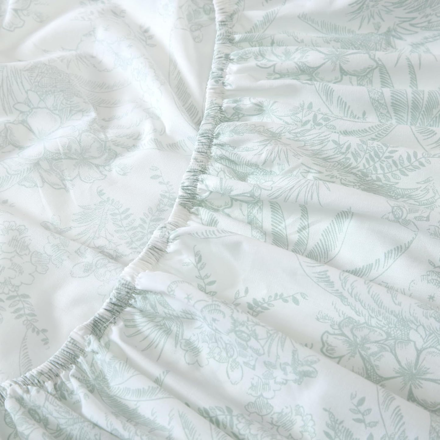 Tommy Bahama - Queen Size Sheets Set, Crisp & Tailored Cooling Sheets with a Smooth Cotton Percale Lightweight Feel - Bed Sheets with Matching Pillowcases & Fitted Sheet (Pen and Ink Palm Green)