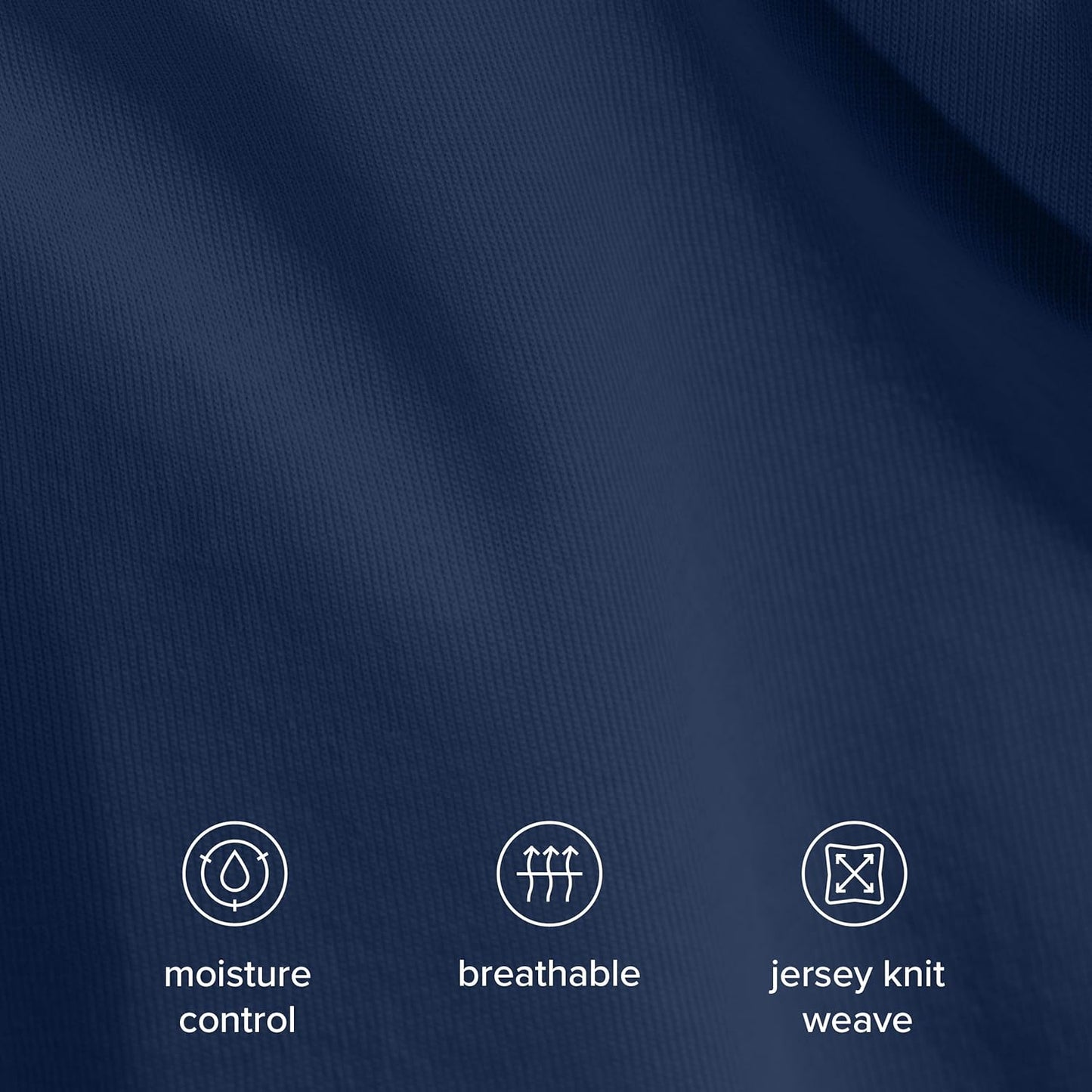 Bare Home 100% Organic Cotton Jersey Duvet Cover Set - Full/Queen Size - Ultra Soft - 100% Cotton - 3pcs - Corner Ties - Button Closure - Bedding Duvet Cover & Pillow Shams (Full/Queen, Dark Blue)