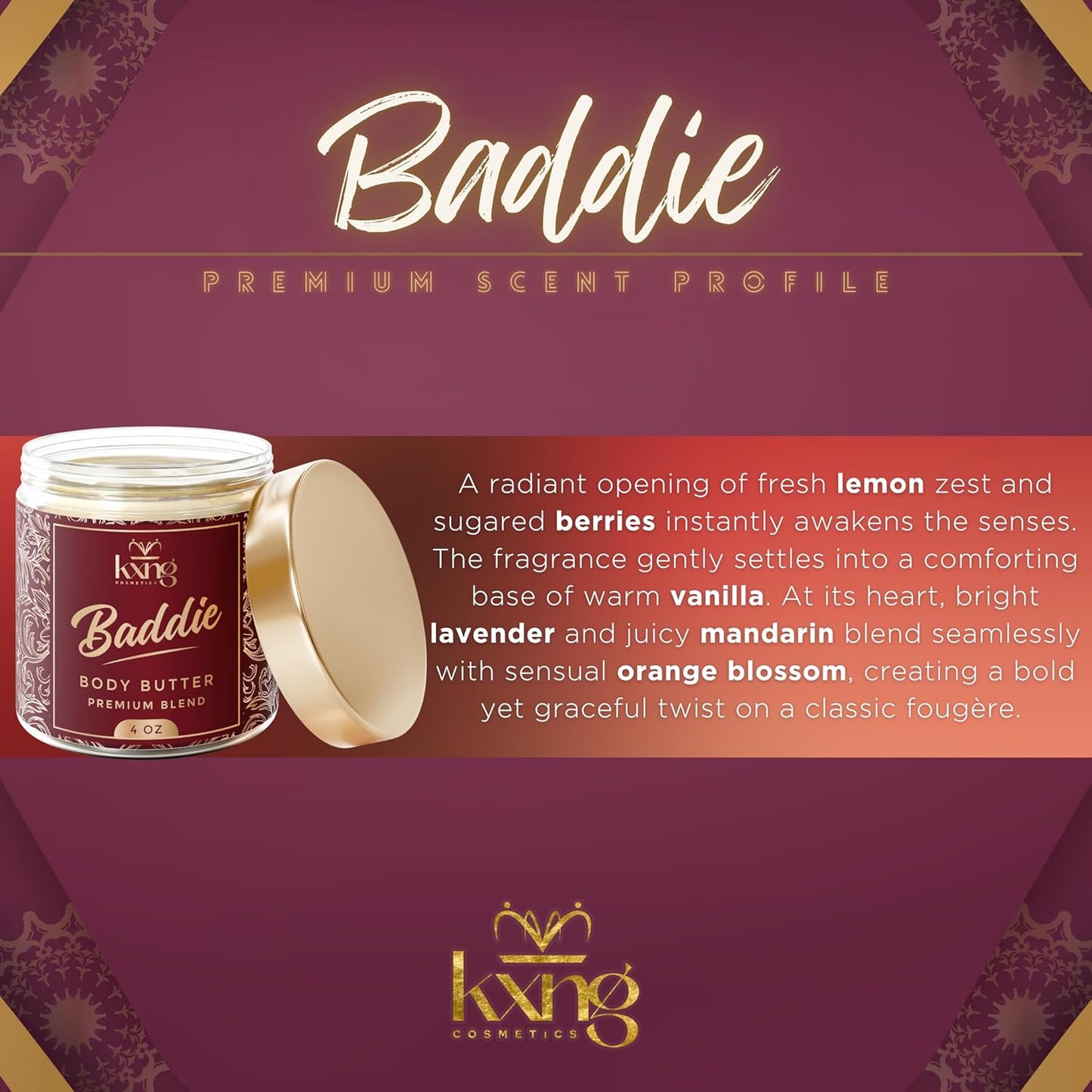 KXNG Luxurious Body Cream, Whipped Shea Butter Moisturizer, Nourishing Hydration for Soft, Glowing Skin, Unisex, Cruelty-Free