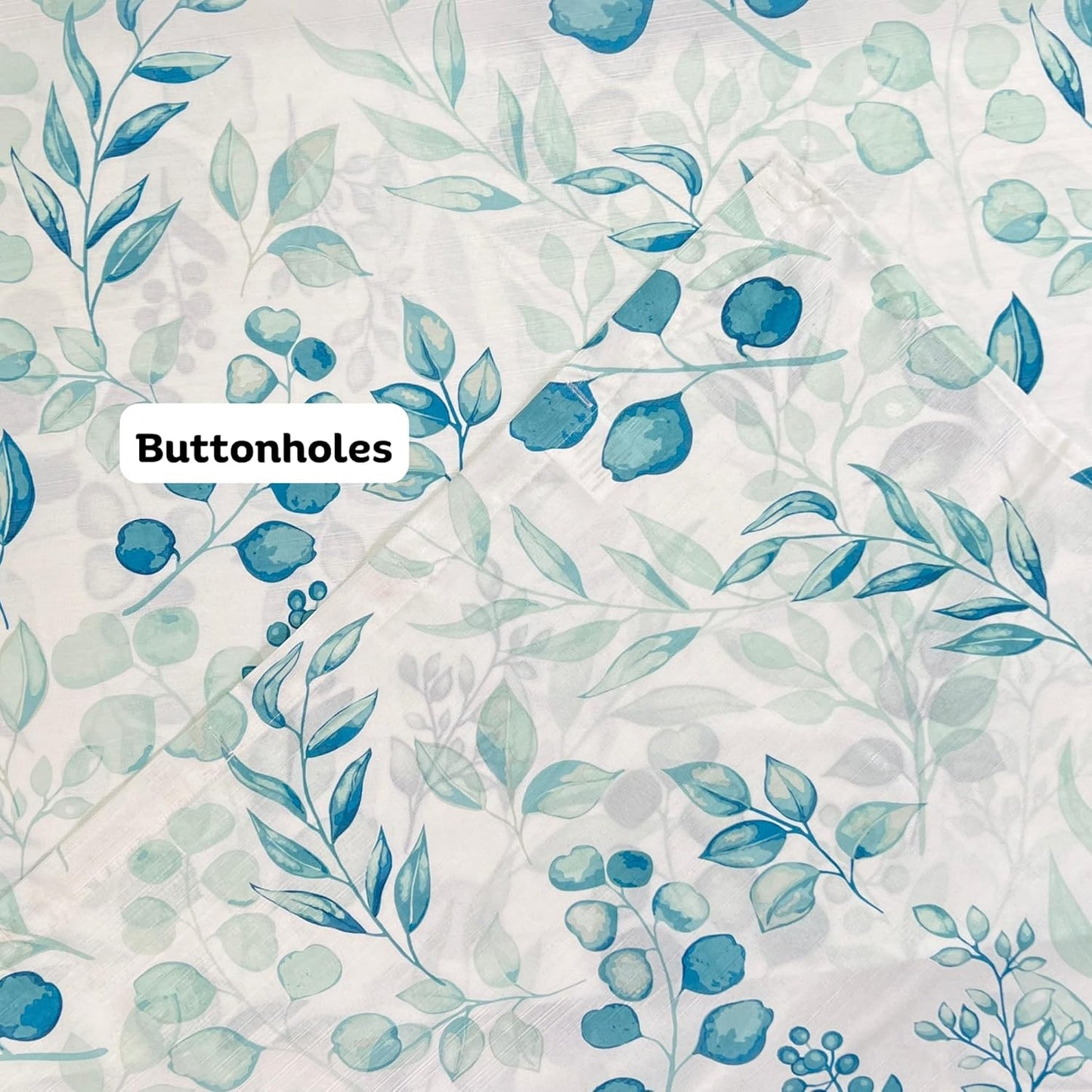 Serafina Home Hotel Quality Fabric Bathroom Shower Curtain: Floral Leaf Damask - Teal, Green and White (72 x 70 inches)