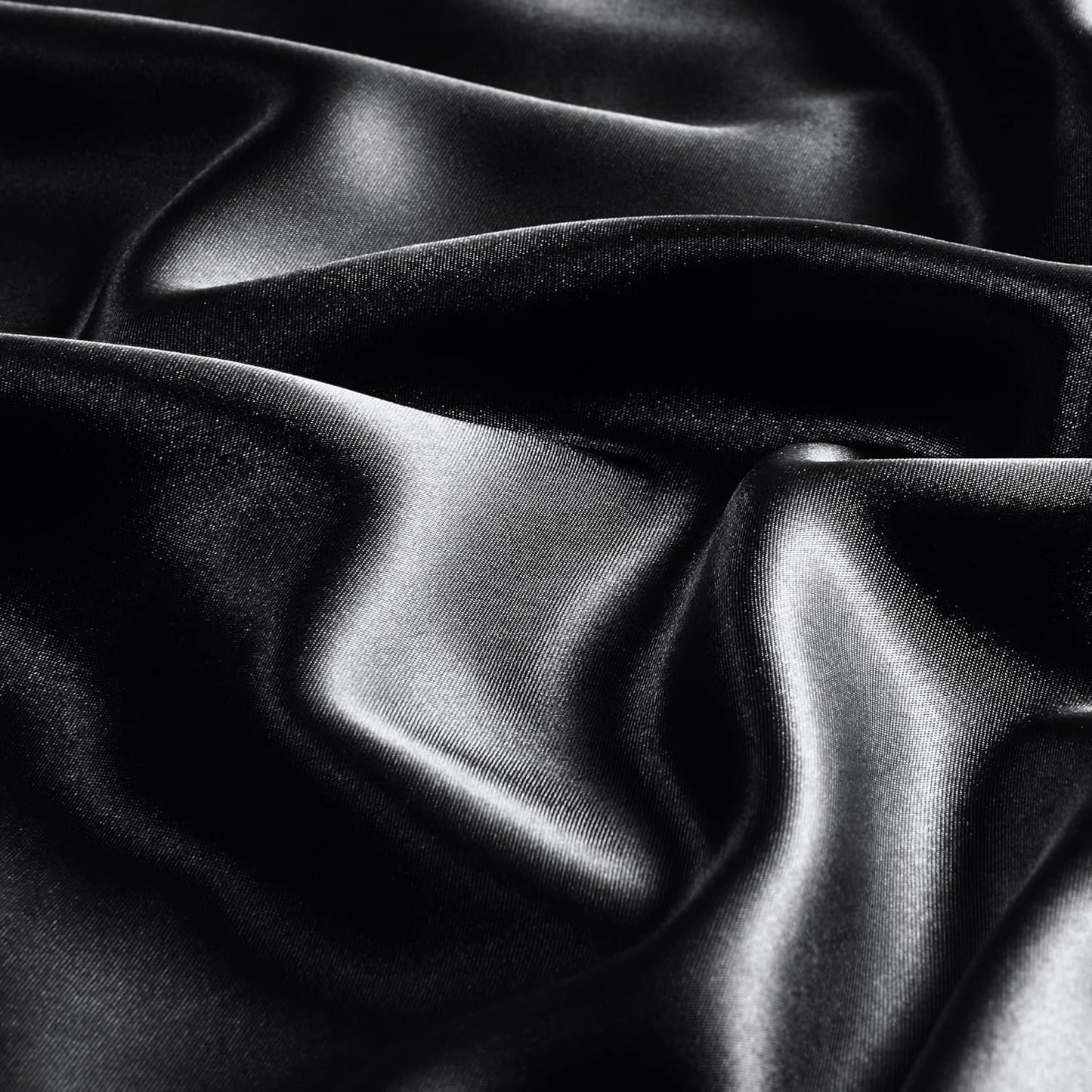 BEDELITE Satin Body Pillow Cover 2 Pack, Super Soft and Cooling Body Pillow Pillowcase for Hair and Skin, Breathable Silky Full Long Pillowcase Cover(20"x54", Black)