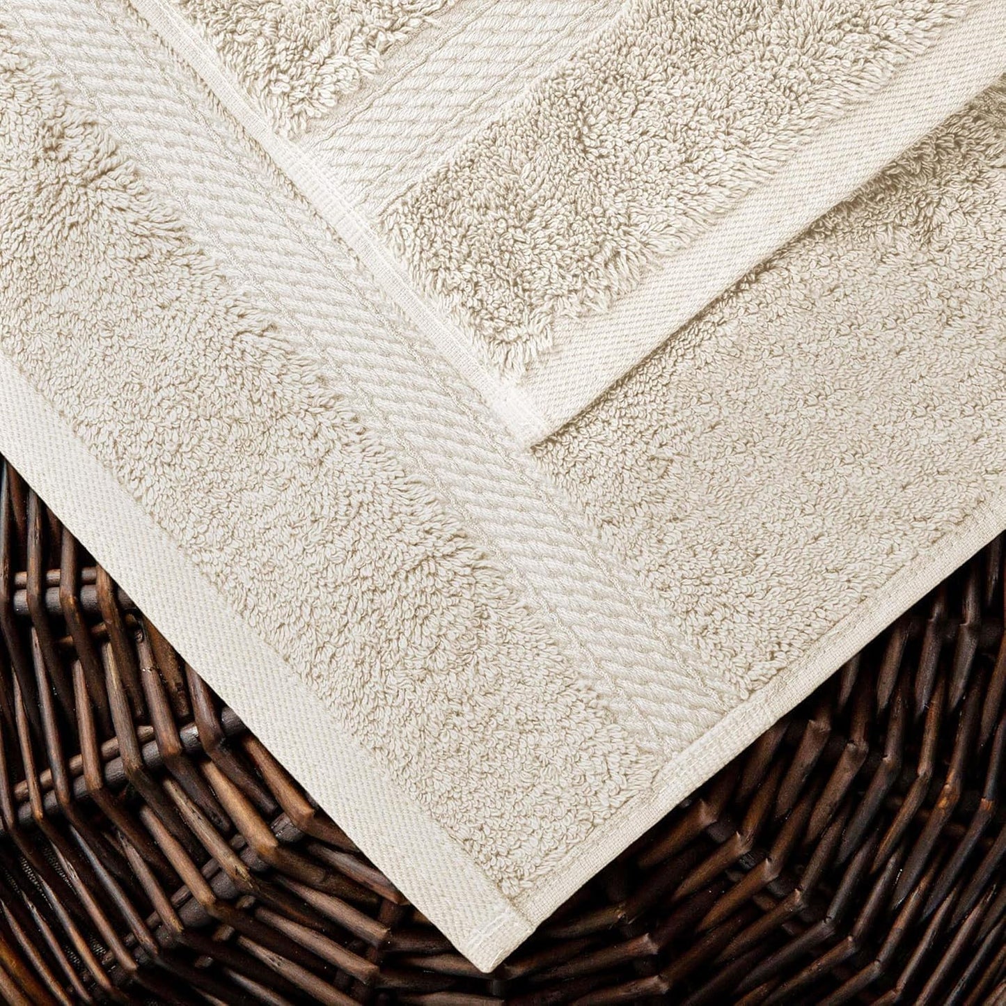 Superior Egyptian Cotton Pile 10 Piece Towel Set, Includes 2 Bath, 4 Hand, 4 Face Towels/Washcloths, Ultra Soft Luxury Towels, Thick Plush Essentials, Guest Bath, Spa, Hotel Bathroom, Cream