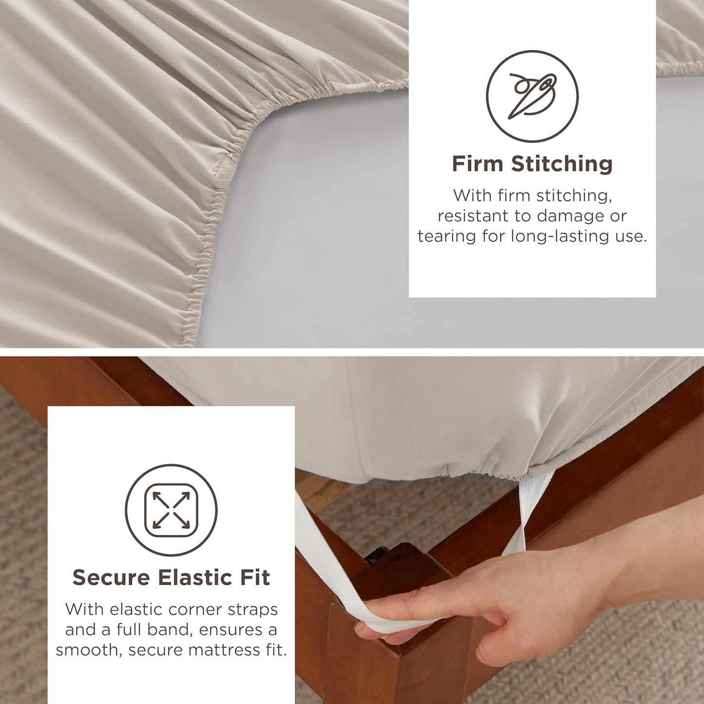 Bedsure Deep Pocket California King Sheet Sets - Fits Mattresses Up to 21 Inches Thick - 4 Piece Bed Sheets, Moisture Wicking, Soft & Cooling Bedsheet & Pillowcases, Easy & Secure Fit, Linen