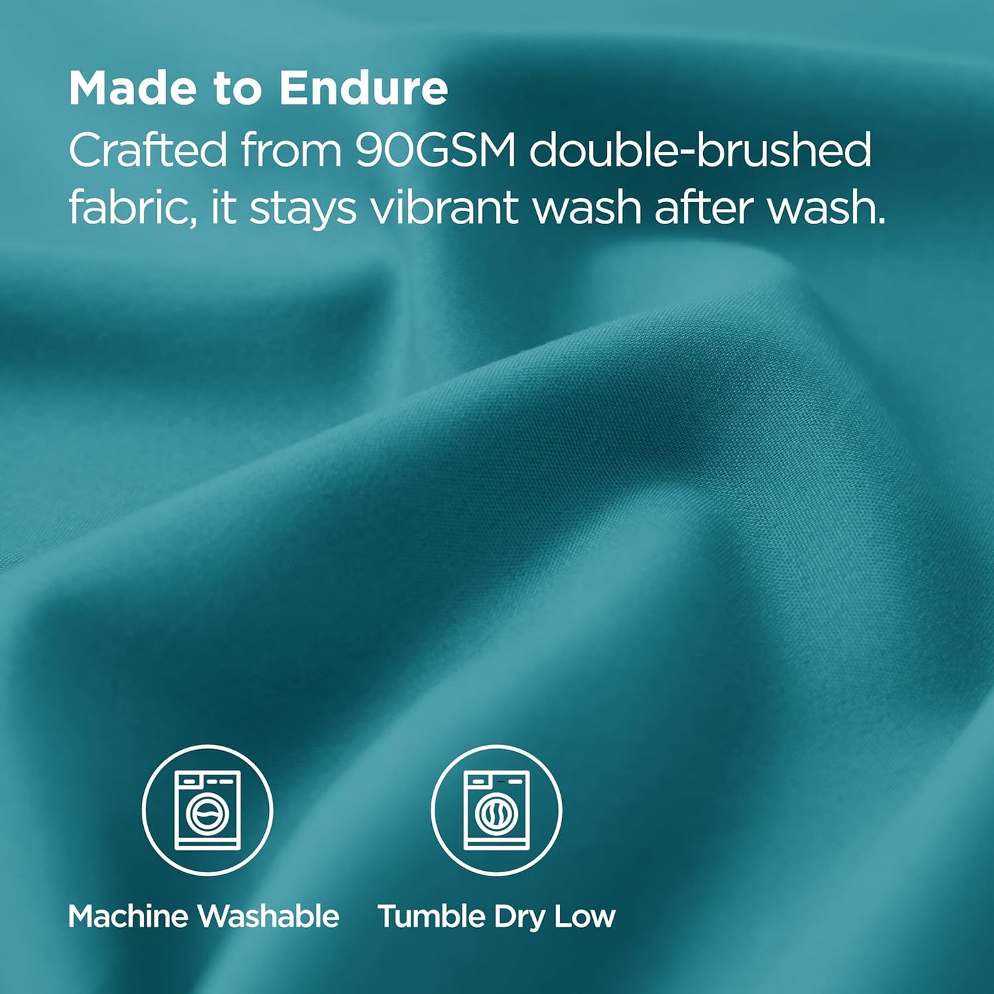 Bedsure King Size Pillow Cases Set of 2 - Teal Brushed Microfiber Pillowcases 2 Pack, Super Soft Pillow Case Cover with Envelope Closure, Wrinkle, Fade and Stain Resistant, 20x36 Inches