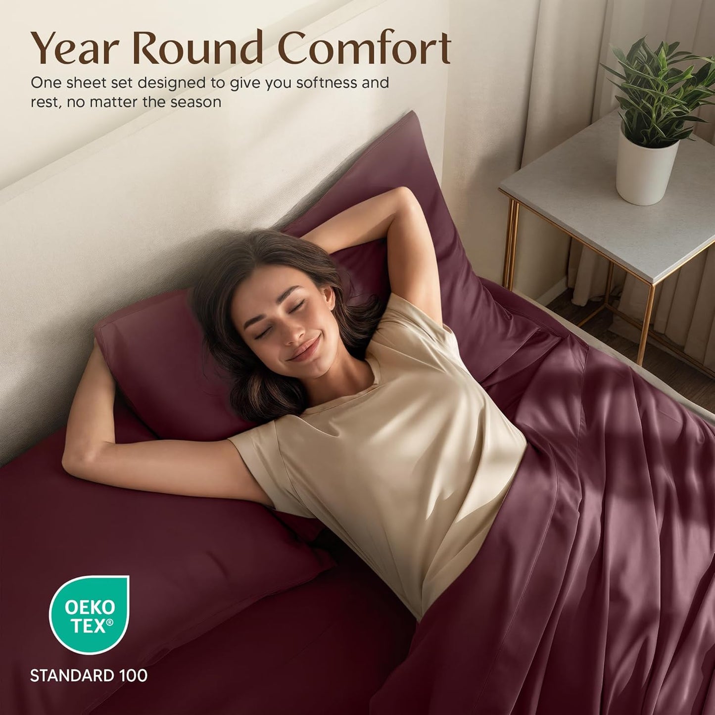 Utopia Bedding Queen Sheet Set – 4 Piece Bed Sheets for Queen Size Bed, Soft and Breathable Microfiber, Includes 1 Fitted Sheet, 1 Flat Sheet and 2 Pillowcases (Burgundy)