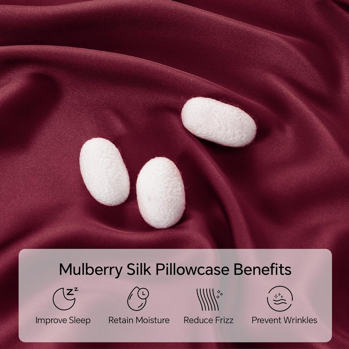 INFIIXSO Mulberry Silk Pillowcase for Hair and Skin, Silk Pillow Cases King Size with Hidden Zipper 20x40 Inches, Super Smooth and Soft Cooling Pillow Cases for Hot Sleepers(Burgundy, 1 Pack)