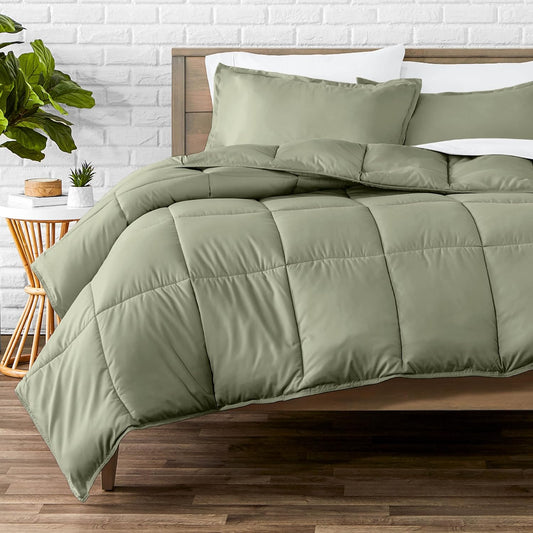 Bare Home Comforter Set - Full Size - Ultra-Soft - Goose Down Alternative - Premium 1800 Series - All Season Warmth (Full, Sage)
