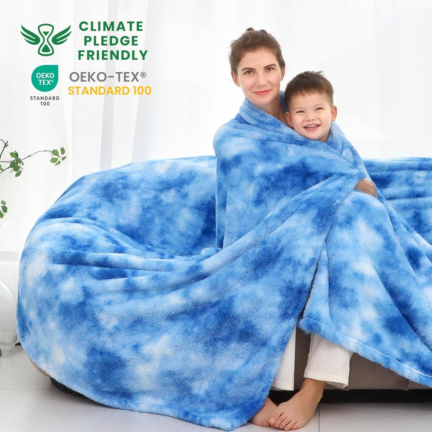 obinsm Blue Throw Blankets for Women - Soft Blanket Warm Fleece Blankets for Couch Bed Home Decor
