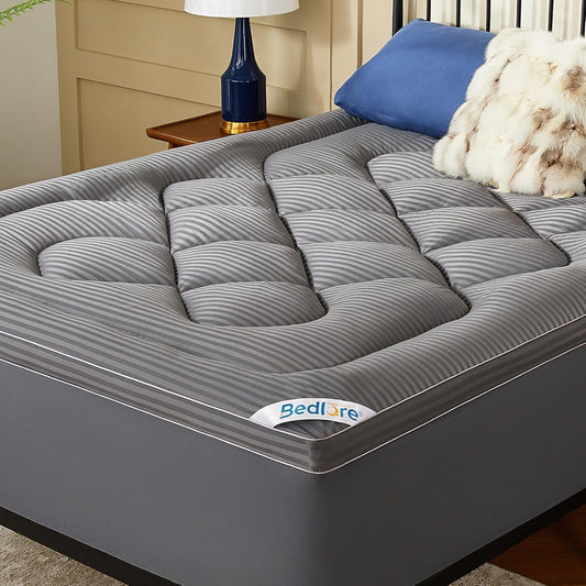 BEDLORE Twin XL Mattress Topper, Thick Pillow Top Pad for Back Pain Relief, Cooling Soft Mattress Cover with Deep Pockets 6-15 inch