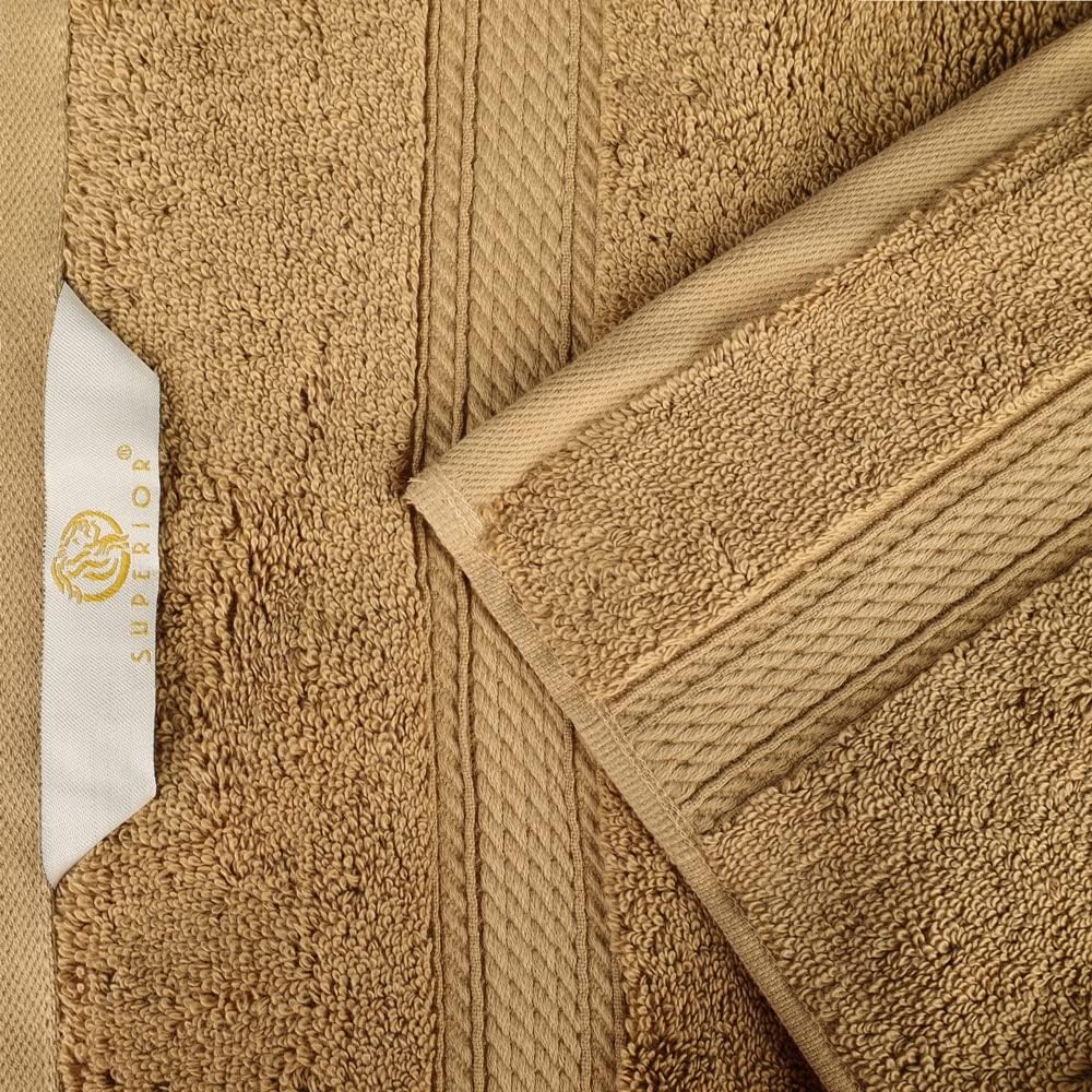 Superior Egyptian Cotton Pile Hand Towel Set of 4, Ultra Soft Luxury Towels, Thick Plush Essentials, Absorbent Heavyweight, Guest Bath, Hotel, Spa, Home Bathroom, Shower Basics, Toast
