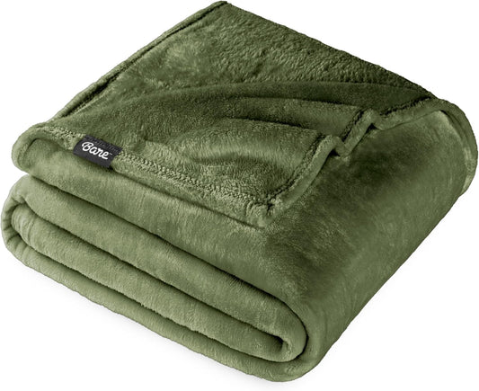 Bare Home Fleece Blanket - Full/Queen - Ultra-Soft Lightweight for Bed, Sofa, and Couch - Luxury Microplush - Cozy Warm Blanket (Full/Queen, Cypress)
