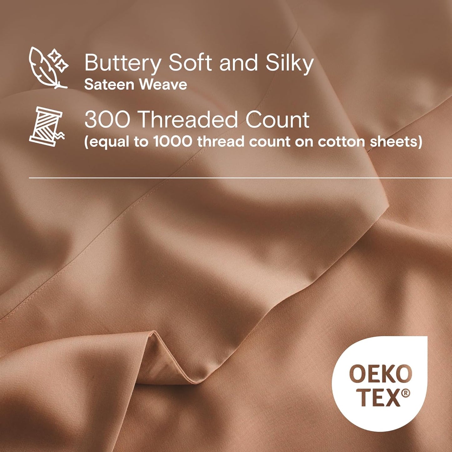 DOZ Duvet Cover Set, 100% Viscose derived from Bamboo, Organically Grown, Buttery Soft, Cooling Duvet Covers, High GSM, 1 Duvet Cover and 2 Pillowcases, 90"x90" (Clay, Full/Queen)