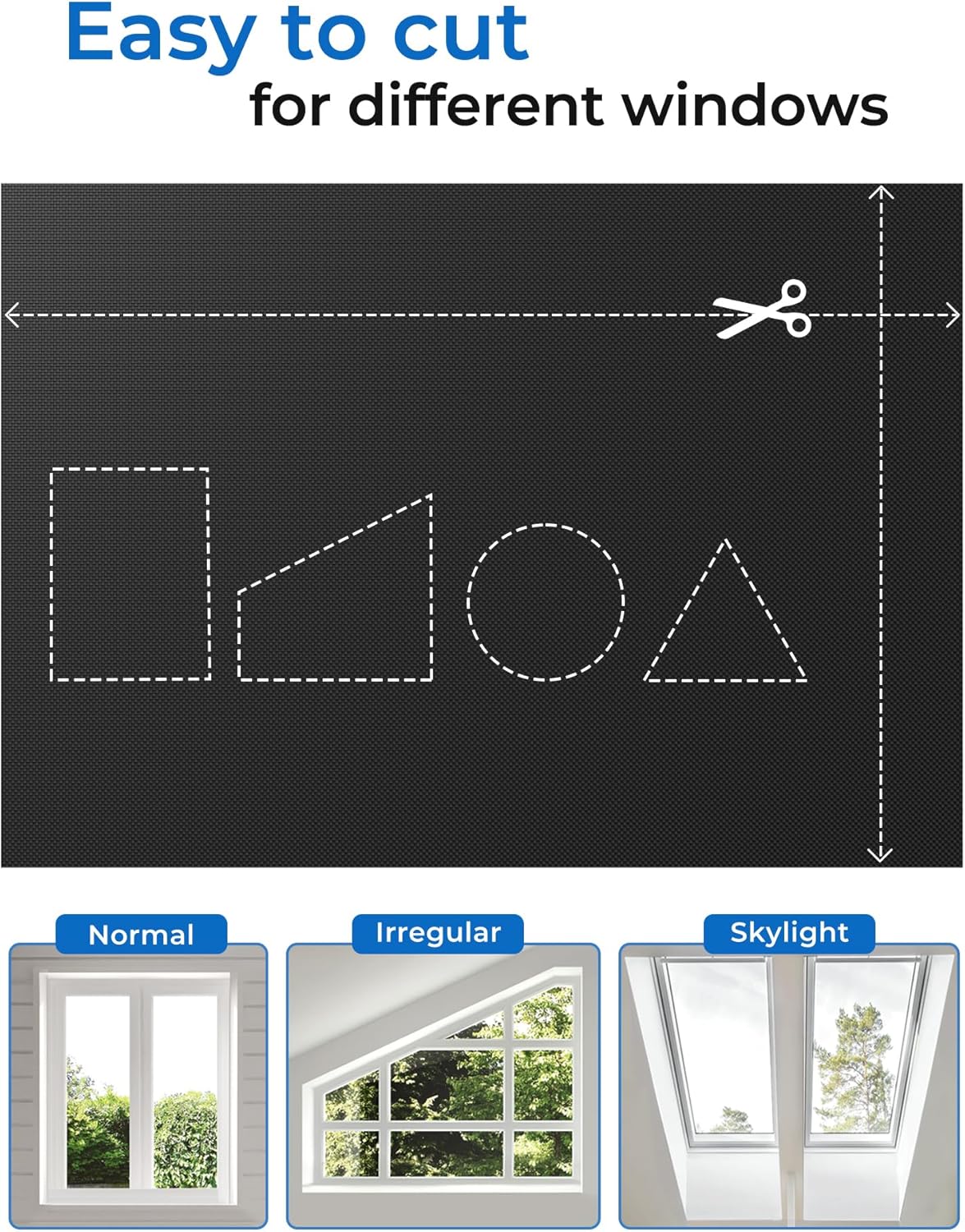Sumobaby Blackout Curtains for Bedroom Portable 36"x63",No Drill Blackout Shades with Upgraded Hook&Loop Tapes,100% Black Out Window Cover,Thermal Insulated Blinds for Bedroom,Nursery(1 Panel,Black)