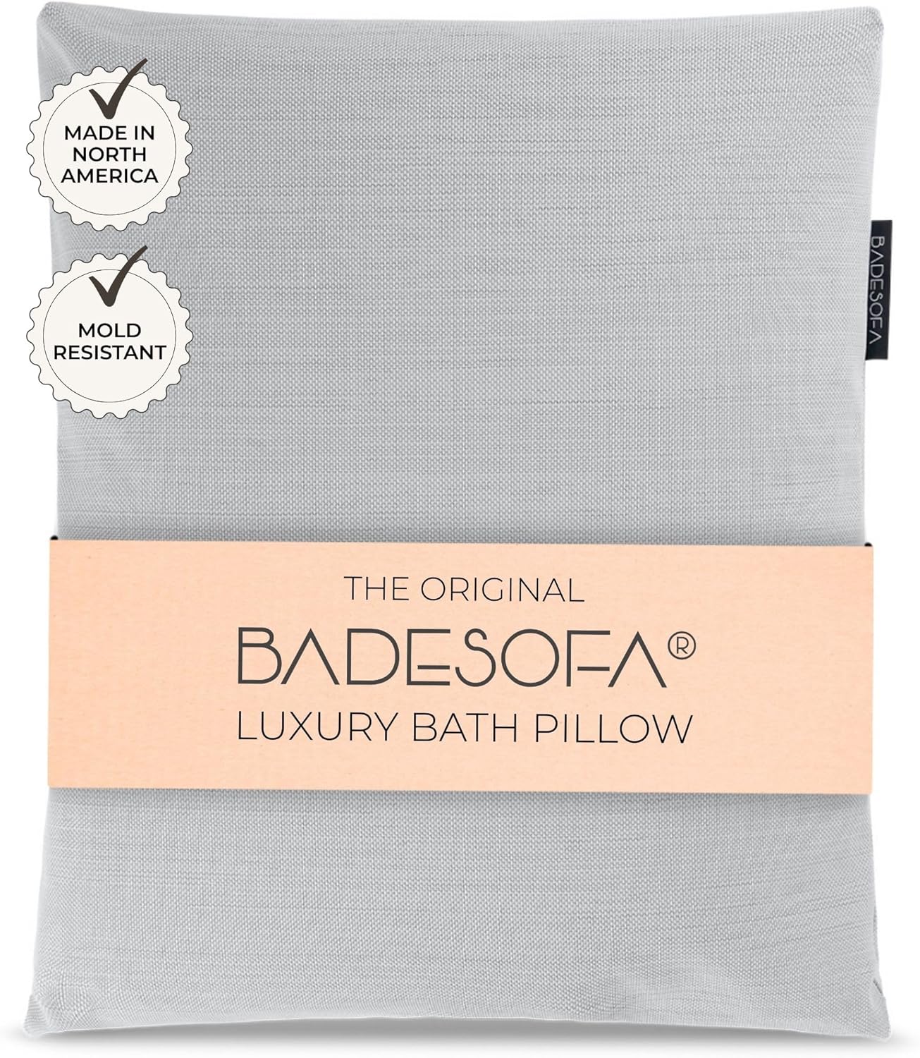 BADESOFA® Luxury Bathtub Pillow L - Large Bath Pillow for Therapeutic Neck and Back Support Quick-Drying - Washable Full Body Bath Tub Cushion - Luxury Spa Cushion in Grey