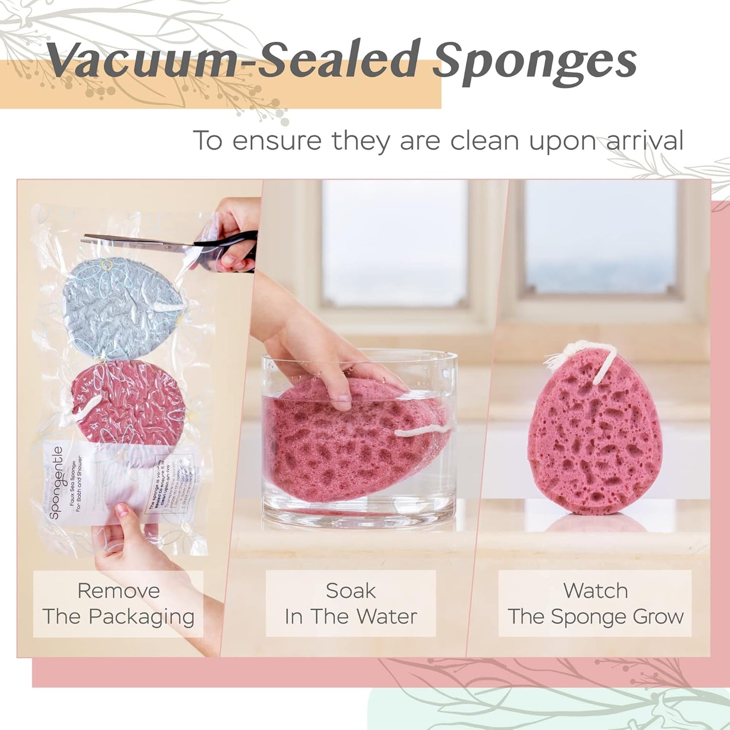 Spongentle Deep Cleansing Body Loofah Sponge, Natural Colors, for Bath and Shower, Multiple Textures for Gentle and Deep Exfoliation, Generous and Rich Lather, (Pack of 2)