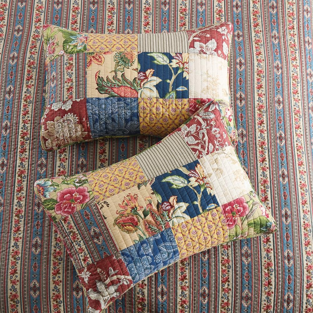 ENASAL Cotton Bedspread Quilt Sets Reversible Bedding Coverlet Sets Comforters Vintage Luxury Gorgeous Floral Real Patchwork Bedspread,King Size