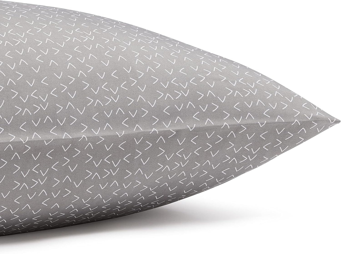 Amazon Basics Lightweight Super Soft Easy Care Wrinkle Free Microfiber 3 Piece Bed Sheet Set with 14-Inch Deep Pockets, Twin, Gray Arrows, Printed, Kids, Men & Women Bedding (Pack of 4)