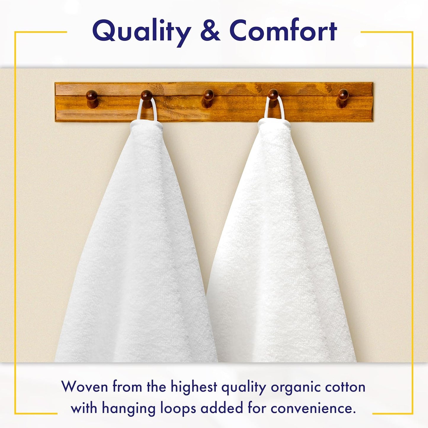 100% Organic Luxury Bath Sheets - GOTS Certified - Extra Large 35x70 Inches (Pack of 2) Zero-Twist, Long-Staple Cotton Bath Sheet Set (White)
