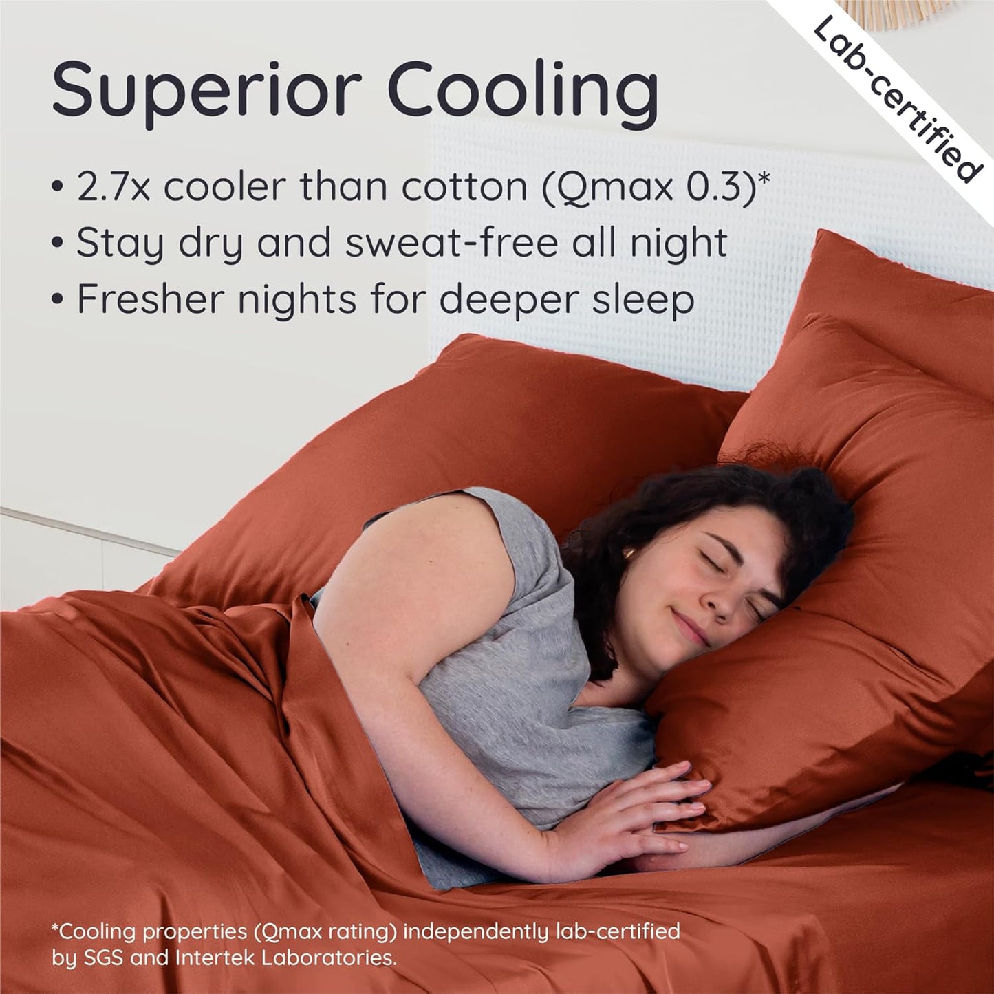 Bambaw 100% Viscose Derived from Bamboo Sheets Queen Size Set – 4pcs Cooling Sheets Queen, Luxury Bedding, Soft & Breathable, Deep Pocket Fits Up to 16'' Mattresses (Terracotta)