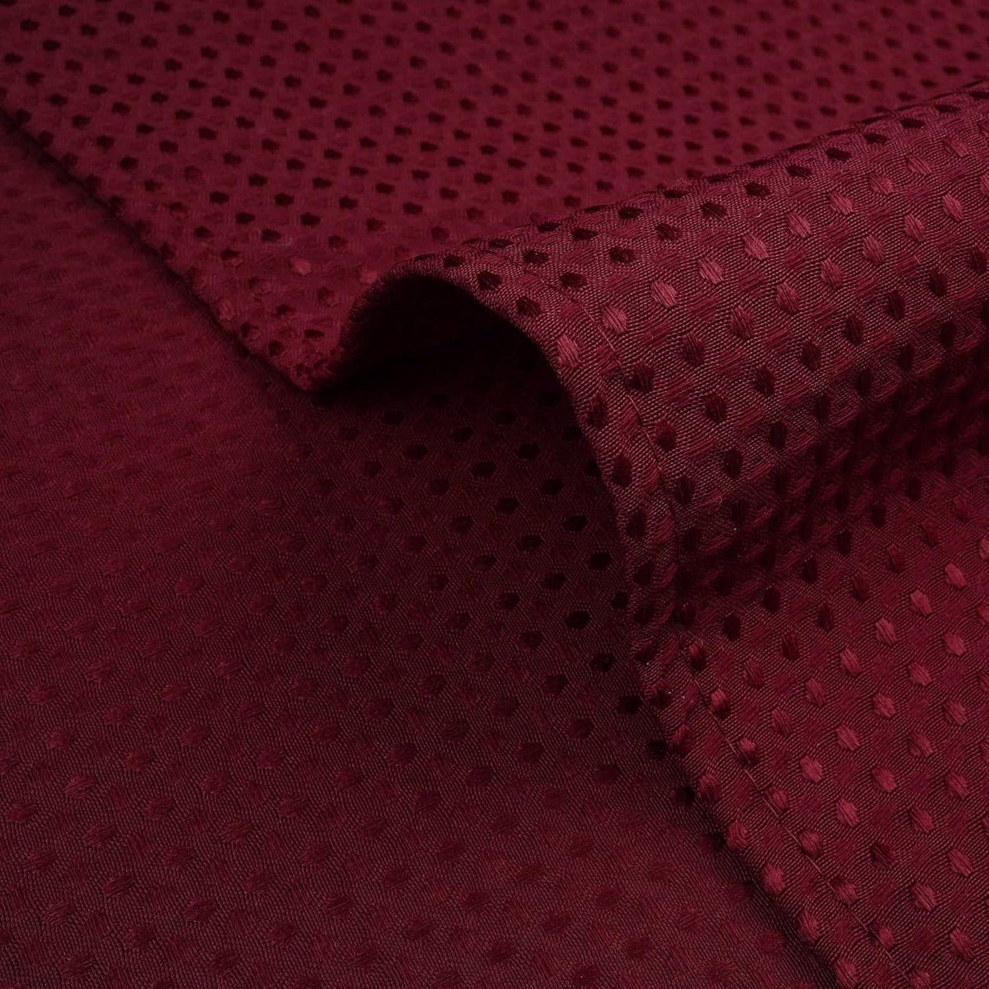 River Dream Heavyweight No Hooks Required Dotted Waffle Weave Shower Curtain with Snap in Liner - 71W x 74H,Hotel Grade,Spa Like Bath Curtain,Red Rio