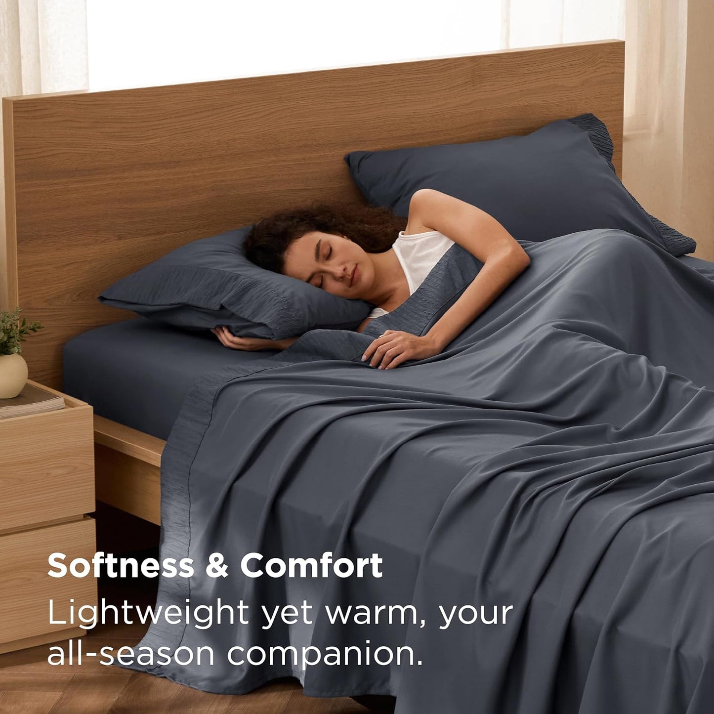Bedsure King Size Sheets Set - 4 Pieces Soft King Sheets - Breathable & Cooling - Hotel Luxury - Easy Care Polyester Microfiber Bedding for Women, Men, Dark Grey