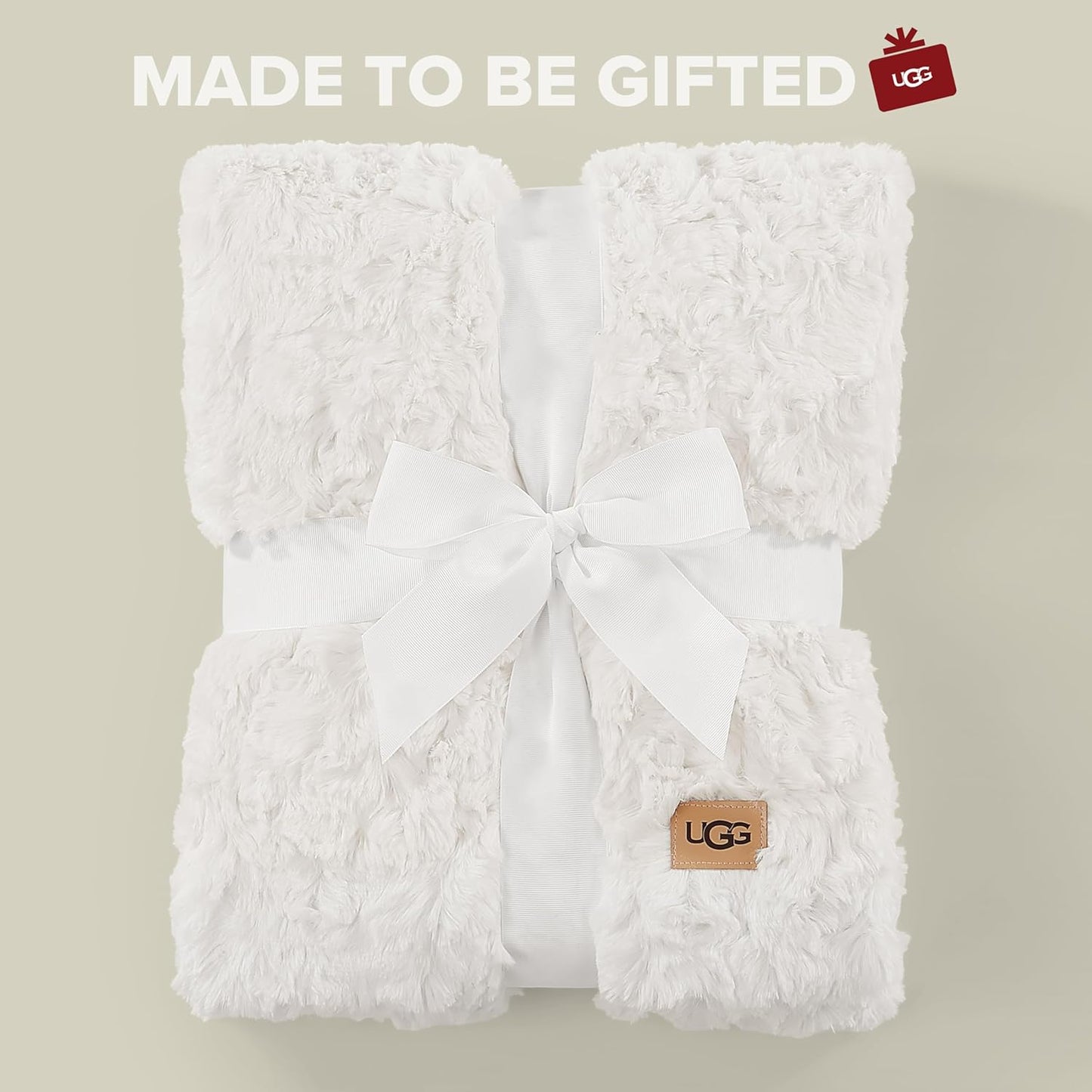 UGG Faux Fur Twin Blanket for Bed, Double-Sided Soft Blanket, Warm Large Throw for Couch, Washable Twin XL Bedding, Luxury Bedroom Decor, 66" x 90", Natural White (Adalee)