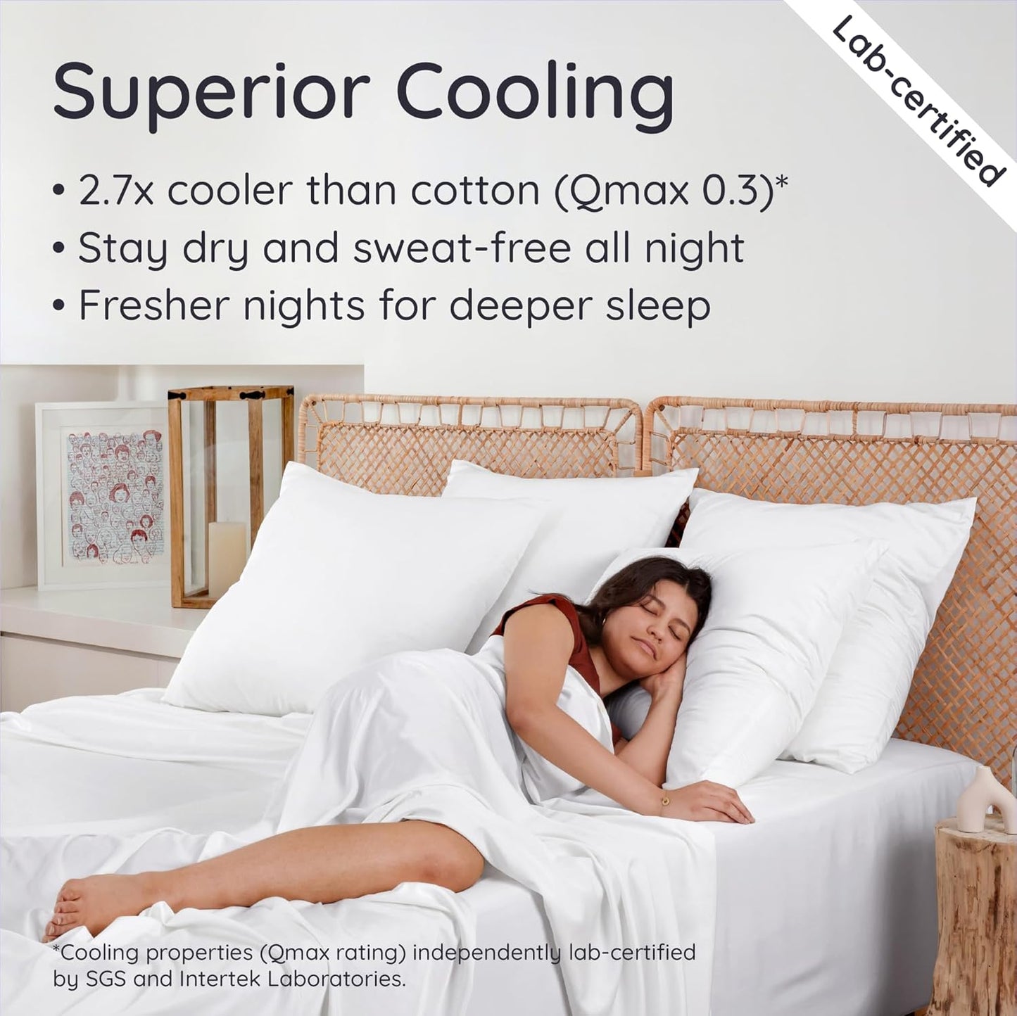Bambaw 100% Viscose Derived from Bamboo Sheets Full Size Set – 4pcs Cooling Sheets for Hot Sleepers, Super Soft Full Size Sheets, with Elastic Corner Straps, Hotel Luxury Bed Sheets Set (White)