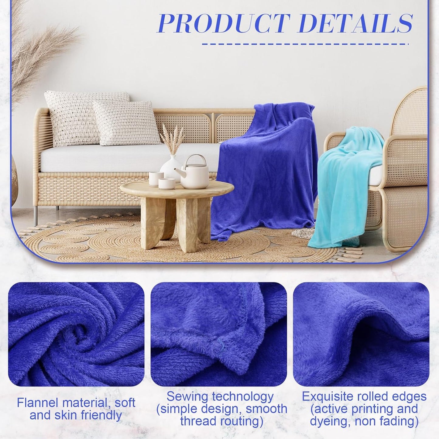 18 Pieces Fleece Blankets Bulk for Wedding 50 x 60 Inch Soft Lightweight Flannel Throw Blankets Bulk for Wedding Guests Home Outdoor Couch Sofa Bed Gifts(Bright Color)