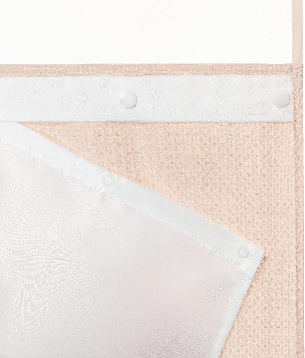 River Dream Heavyweight No Hooks Required Dotted Waffle Weave Shower Curtain with Snap in Liner - 71W x 74H,Hotel Grade,Spa Like Bath Curtain,Pink